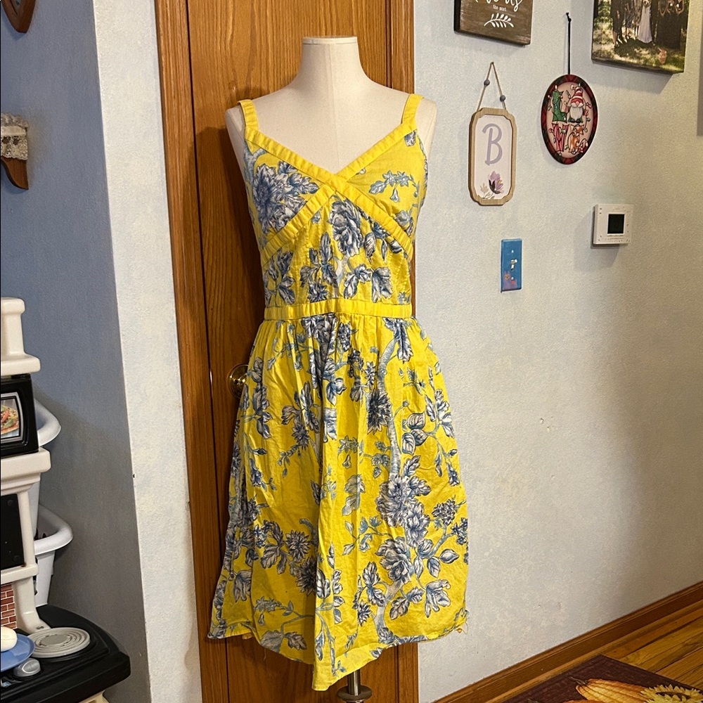 Spenser Jeremy Yellow and Blue Floral Dress
